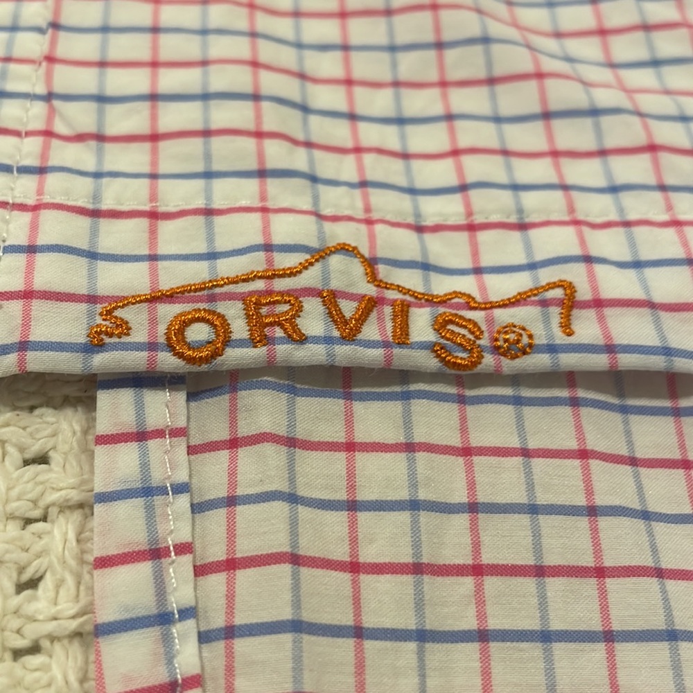 Orvis SS Tech LS Shirt White/Blue/Pink Medium - Picture 5 of 15